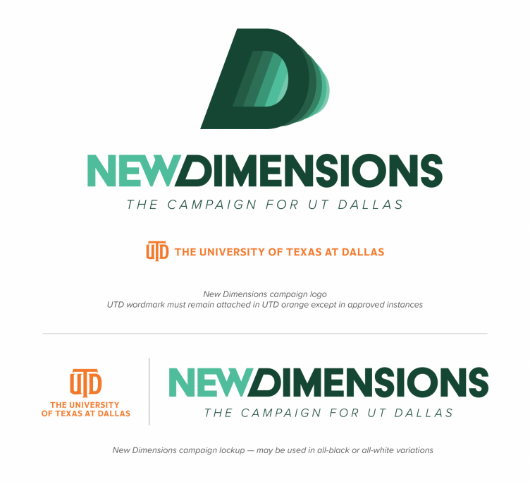 New Dimensions campaign logo examples