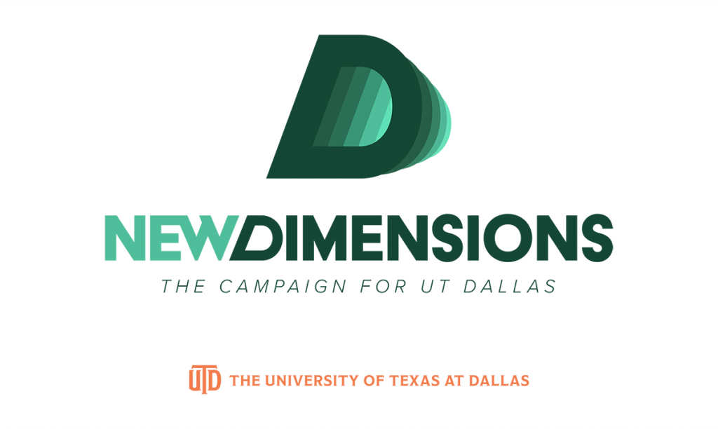 New Dimensions Logo. The campaign for UT Dallas