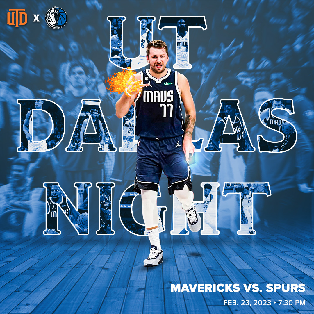 UT Dallas Night at the Mavs poster.