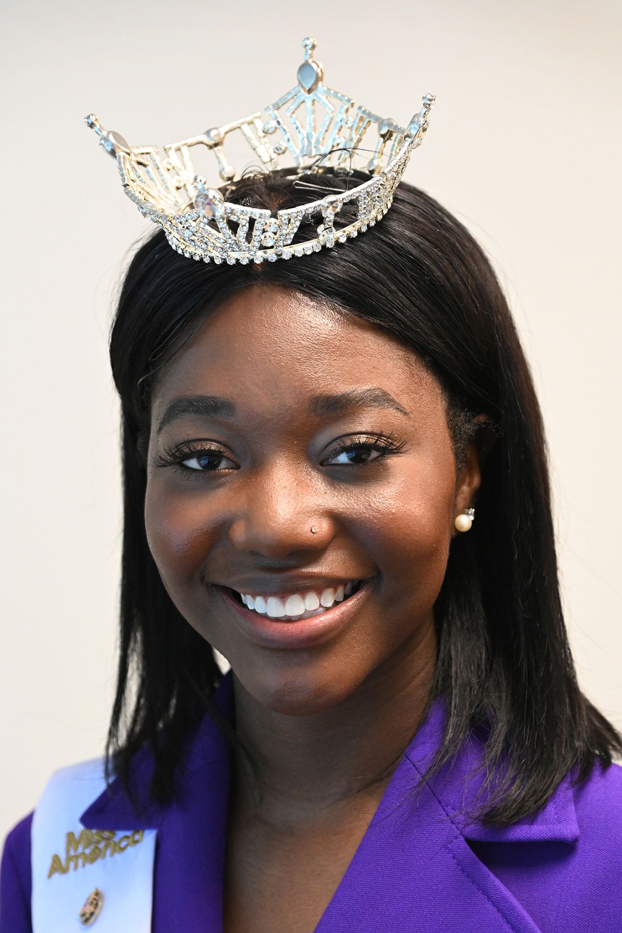 Portrait of Annette Addo-Yobo wearing a crown.