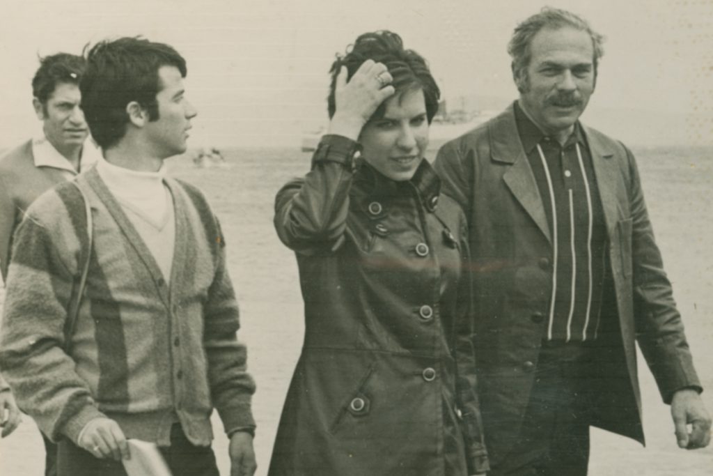Jane Saginaw with her father and brother pictured during their world travels in 1970.